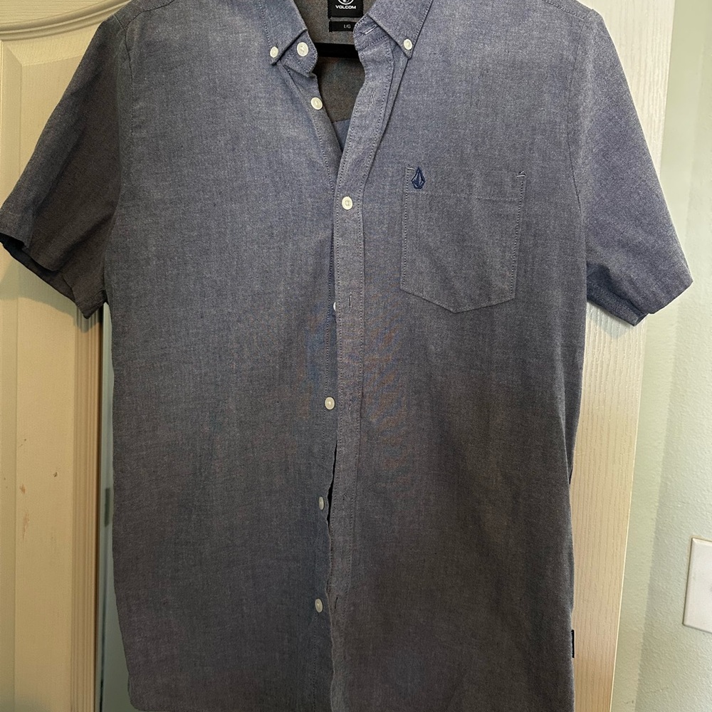 Volcom Dark Blue Casual Button Down Shirt